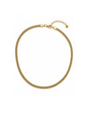 Platte bewerkte ketting verguld