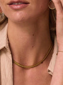 Platte bewerkte ketting verguld