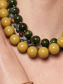 Groene ketting met grote ronde kralen