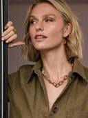 Ketting met touw en gouden schakels desert
