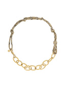 Ketting met touw en gouden schakels desert