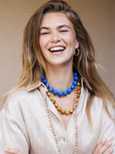 Warmgele lange gemstone ketting