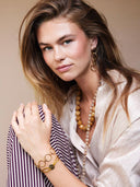 Warmgele lange gemstone ketting