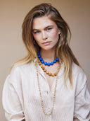 Warmgele lange gemstone ketting