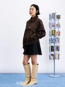 Donkerbruine suede bomberjacket foxton