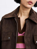 Donkerbruine suede bomberjacket foxton