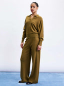 Groene gebreide broek saxon
