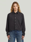 Donkergrijze boxy relaxed pocket shirt