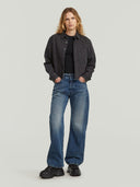 Donkergrijze boxy relaxed pocket shirt