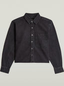 Donkergrijze boxy relaxed pocket shirt