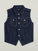 Donkerblauw denim gilet