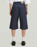 Donkerblauw denim jort patti clean edge