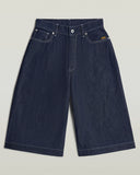 Donkerblauw denim jort patti clean edge