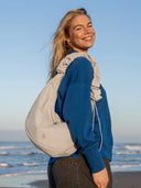 Beige tas Moon bag ruffle