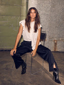 Witte button sleeve blouse