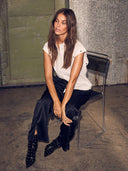 Witte button sleeve blouse