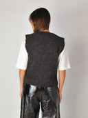 Handgebreid alpaca gilet anabel