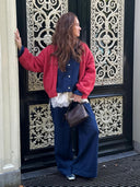 Rood gebreid vest roberta