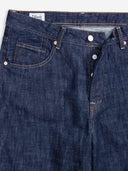 Donkerblauwe barrel jeans chuai