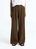 Bruine linnen broek larena