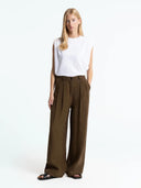 Bruine linnen broek larena