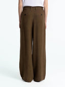 Bruine linnen broek larena