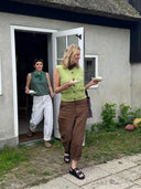 Bruine linnen broek leila