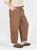 Bruine linnen broek leila