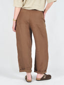 Bruine linnen broek leila