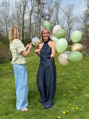 Blauwe haltertop thema