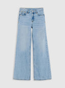 Blauwe wide leg jeans jane