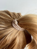 Beige haarelastiek met glitter