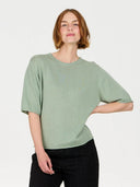 Groene gebreide top camille