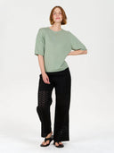 Groene gebreide top camille