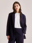 Donkerblauwe wollen blazer ophelia coat