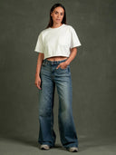 Wide leg jeans harper starlit indigo lengte 32