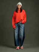 Oversized gebreide trui rose