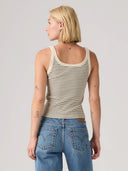 Gestreepte essential ribbed tanktop