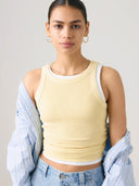 Gele essential racer tanktop