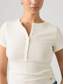 Pointelle henley t-shirt