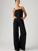 Denim mouwloze jumpsuit