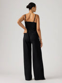 Denim mouwloze jumpsuit
