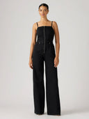 Denim mouwloze jumpsuit