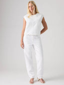 Witte mouwloze denim top