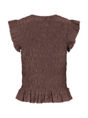 Bruine gesmockte top venlora-m