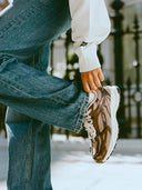The re-run sneakers cracked brown