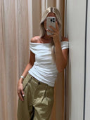 Off-shoulder top himamd