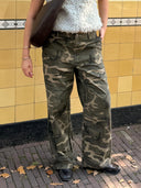 Broek met camouflage print athenemd