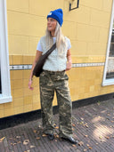 Broek met camouflage print athenemd