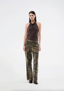 Broek met camouflage print athenemd